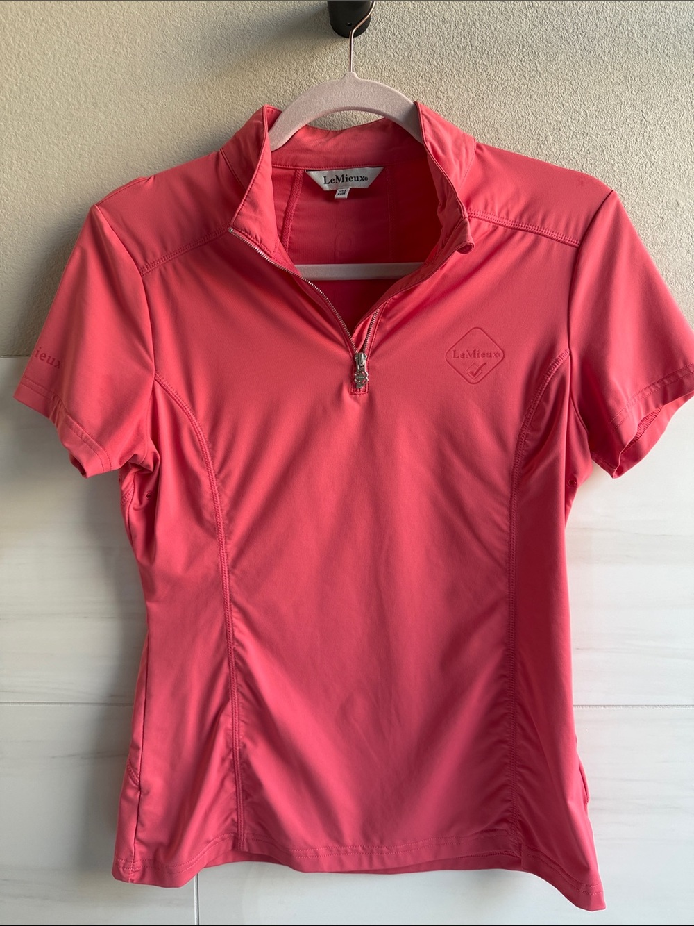 LeMieux Coral Short Sleeve Zip Riding Polo